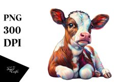 Baby Cow with Cuban Street PNG Product Image 3