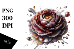 Glossy Ranunculus with Marble Wash, Transparent PNG Product Image 1