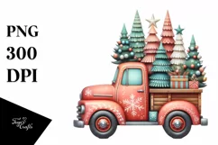 Whimsical Truck with Christmas Trees PNG Product Image 1