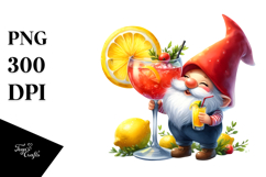 Cute Gnome Drinking Cocktail PNG Product Image 1