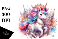 Colorful Artistic Unicorn at Polish Festival PNG Product Image 3