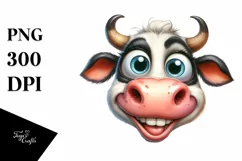 Cow Funny Bow Goofy Smile | Clipart Product Image 1