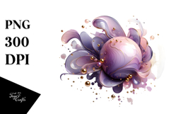 Glossy Lilac Abstract, High-Res PNG Product Image 1