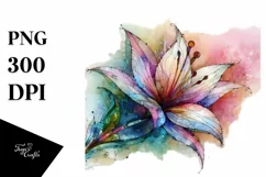 Vibrant Pastel Stained Lily with Transparent Material PNG Product Image 1