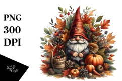 Detailed Autumn Gnome PNG Product Image 1
