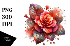 Abstract Shiny Begonia Watercolor Splash Product Image 3