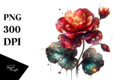 Abstract Shiny Begonia Watercolor Splash Product Image 3