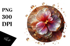 Abstract Impatiens Round Wood Splash PNG Product Image 1
