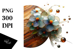 Abstract Impatiens Round Wood Splash PNG Product Image 1