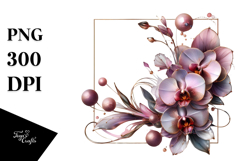 Metallic Glossy Abstract Orchid PNG Product Image 1
