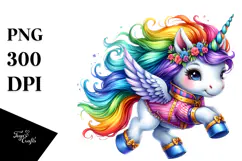 Vibrant Fairy, Watercolor PNG Product Image 1