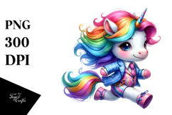 Running Baby Unicorn PNG Product Image 1