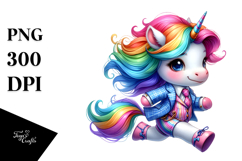 Running Baby Unicorn PNG Product Image 1