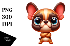 Colorful Baby French Bulldog PNG Product Image 1