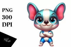 Cute French Bulldog Standing Clipart Product Image 1