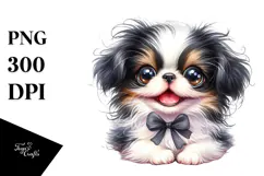 Cute Baby Japanese Chin PNG Product Image 1