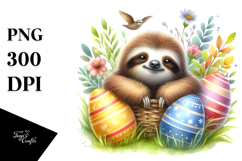 Cute Baby Sloth on Easter Eggs Product Image 1