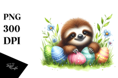 Cute Baby Sloth on Easter Eggs Product Image 1