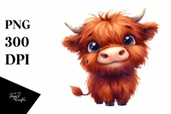 Expressive Highland Cow with Goofy Smile PNG Product Image 3