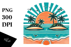 Retro Tropical Beach Island, 20 oz Tumbler Product Image 1