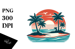 Retro Tropical Beach Island, 20 oz Tumbler Product Image 1