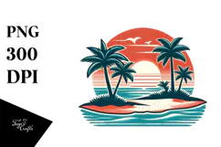 Retro Tropical Beach Island, 20 oz Tumbler Product Image 1