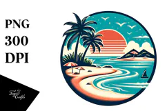 Retro Beach Island, 20 oz Tumbler Product Image 1