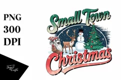 Retro Small Town Christmas Clipart PNG Product Image 5