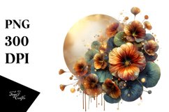 Shiny Nasturtium Watercolor Clipart Product Image 3