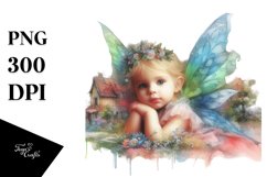 Colorful Artistic Fairy in Country Scene PNG Product Image 3