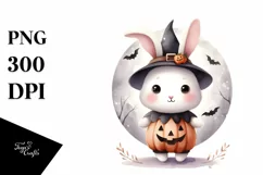 Cute Baby Rabbit Halloween PNG Product Image 1