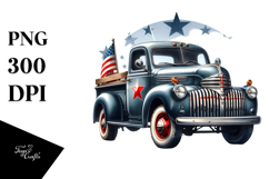 Watercolor Vintage Oilish Pickup Truck with Stars, 20 oz Product Image 1