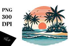 Retro Tropical Island Sunset, 20 oz Tumbler Product Image 1