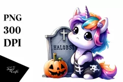 Cute Baby Unicorn Halloween Sublimation Clipart Product Image 1