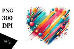 Heart with Artistic Details, Elegant PNG Product Image 1