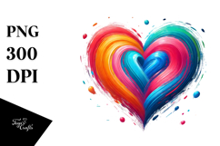 Colorful Paintbrush Heart PNG Product Image 1