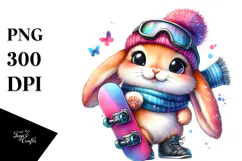 Goofy Cute Baby Rabbit PNG Product Image 1