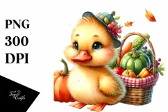 Colorful Baby Duck Autumn | Sublimation | Clipart Product Image 1