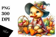 Colorful Baby Duck Autumn | Sublimation | Clipart Product Image 1