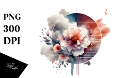 Splashes Modern Flower PNG Product Image 1