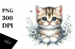 Cute Baby Cat Watercolor PNG Product Image 3