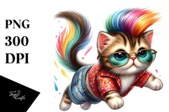 Funny Jumping Baby Cat PNG Product Image 3