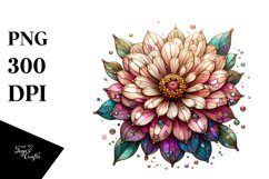 Detailed Stained Zinnia | Sublimation | Clipart Product Image 3