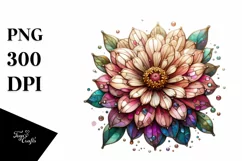 Detailed Stained Zinnia | Sublimation | Clipart Product Image 3