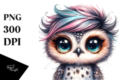 Cute Baby Owl, White Background Product Image 1