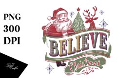 Retro Believe Christmas Png Product Image 5