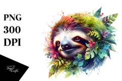 Vibrant Watercolor Sloth, 20 oz Tumbler Product Image 1