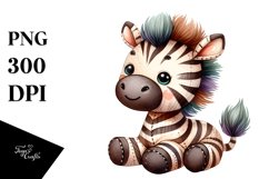 Colorful Plush Zebra with Sewing Details | Clipart Product Image 1