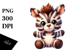 Cute Vibrant Plush Zebra, Watercolor Clipart Product Image 1