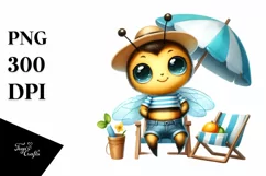 Cute Bee Big Eyes Beach Chair Clipart Product Image 3
